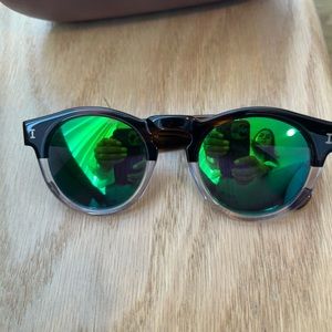 Greenish blueish lenses